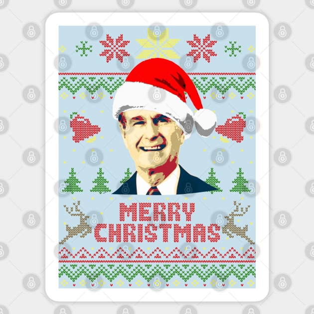 George H W Bush Merry Christmas Sticker by Nerd_art